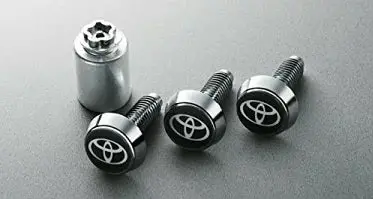 Genuine Toyota Japan License Plate Lock Bolt Set (Chrome Finished) 1