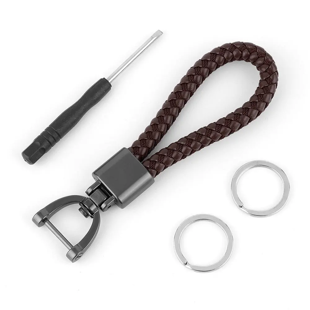 Premium Rotatable Keychain - Hand-Woven Leather With Horseshoe Buckle For Kei Truck Owners 1