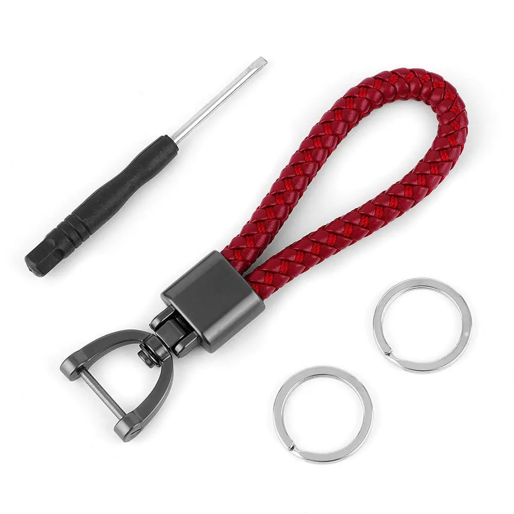 Premium Rotatable Keychain - Hand-Woven Leather With Horseshoe Buckle For Kei Truck Owners 1
