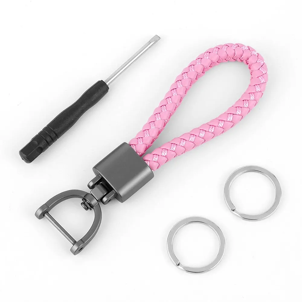 Premium Rotatable Keychain - Hand-Woven Leather With Horseshoe Buckle For Kei Truck Owners 1