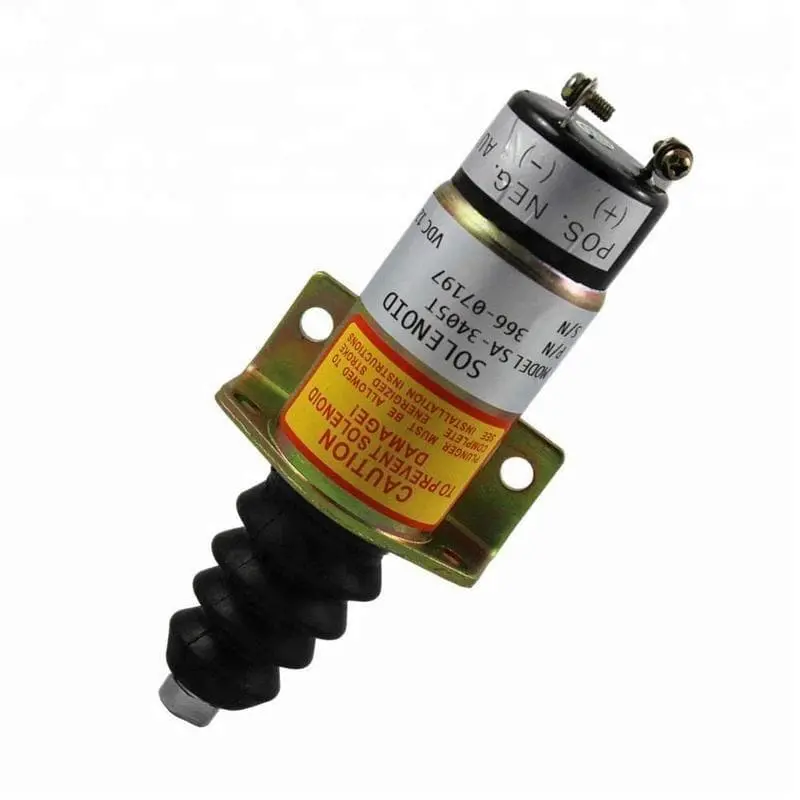 Stop Solenoid 1500-2047 1502-12C6u1b2s1 12V With 2 Terminals For Woodward Cummins 6Cta 8.3L 1