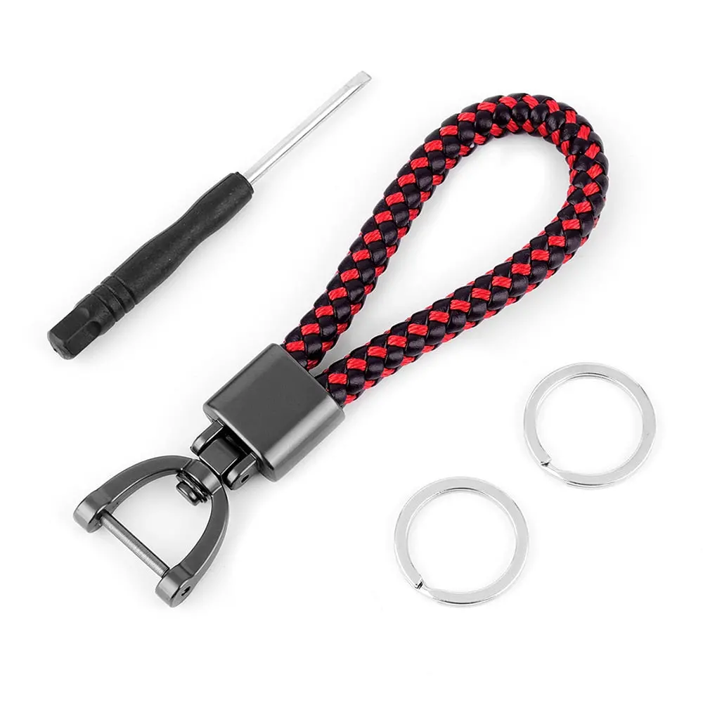 Premium Rotatable Keychain - Hand-Woven Leather With Horseshoe Buckle For Kei Truck Owners 1