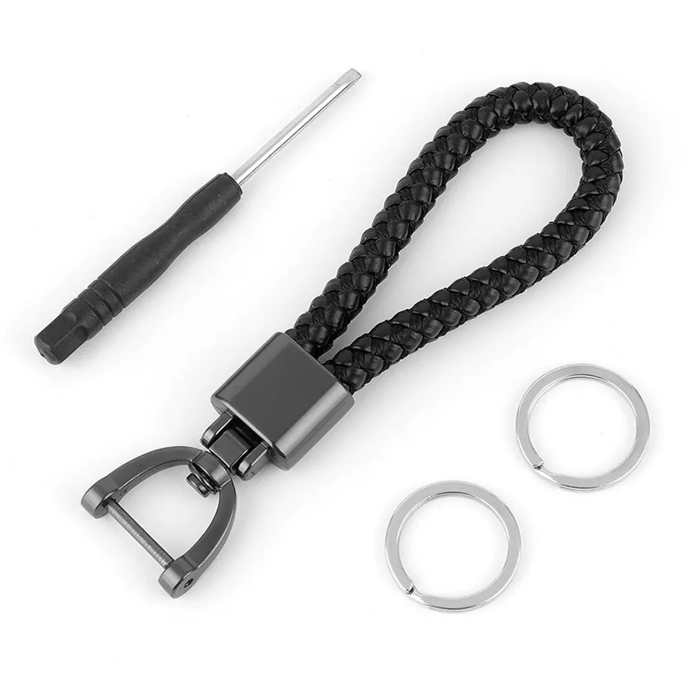 Premium Rotatable Keychain - Hand-Woven Leather With Horseshoe Buckle For Kei Truck Owners 1