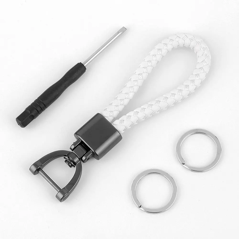 Premium Rotatable Keychain - Hand-Woven Leather With Horseshoe Buckle For Kei Truck Owners 1