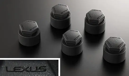 Genuine Lexus Japan 2022-2025 Nx Matte Black Hub Bolt Caps With Lexus Logo (Set Of 20) 1