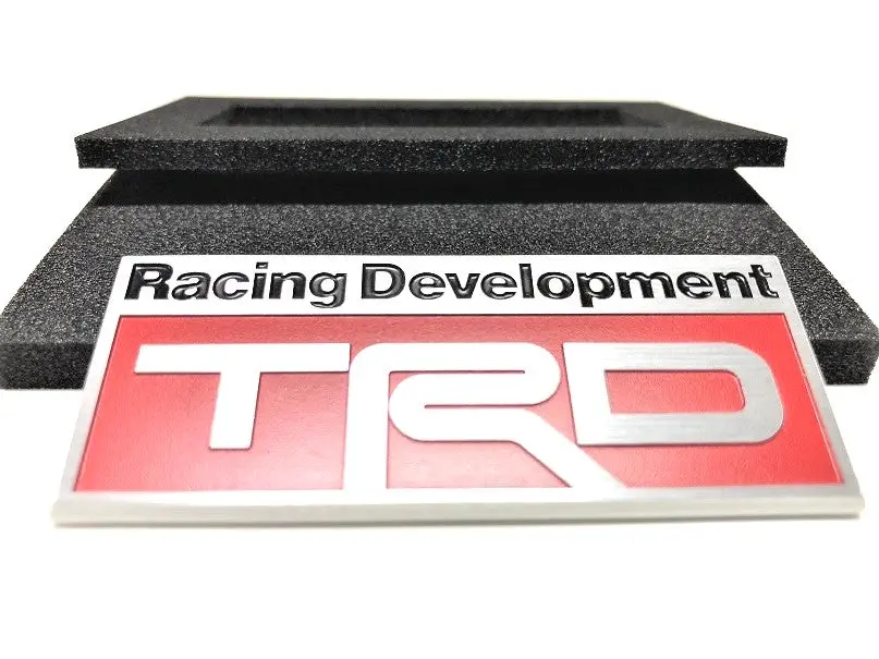 Trd Japan 3D Metal Plate Emblem - Red Type 1