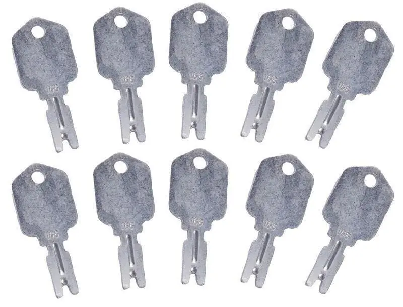 10 Pcs For Clark Crown Gradall Gehl Hyster Komatsu Yale #166 Forklift Ignition Key 1