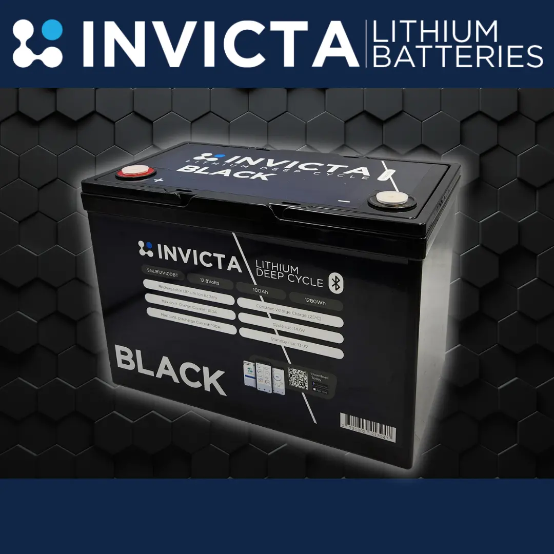 Invicta Black | 12V 100 Ah | Lithium Battery | With Bluetooth | Snlb12v100bt 1