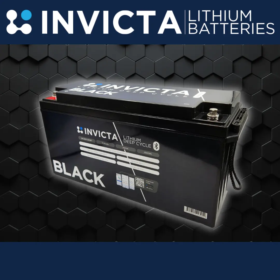 Invicta Black | 12V 200Ah | Lithium Battery | With Bluetooth | Snlb12v200bt 1