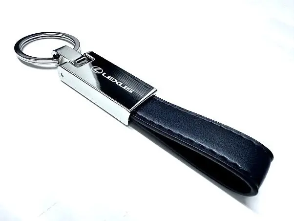 Lexus Black Leather Loop Luxury Key Chain 1