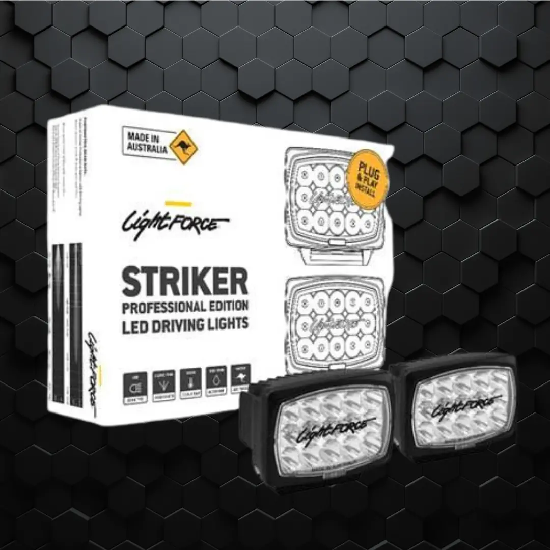 Lightforce Striker Professional Edition Led Driving Light | Twin Pack + Wiring Harness 1