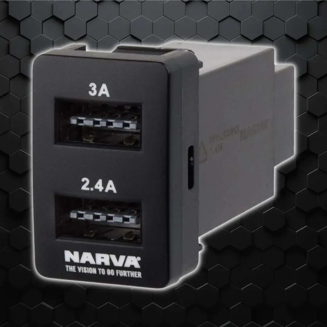 200 Series | Hilux N80 | Prado 150 Series | Narva | Usb C & Usb A | 63305Bl 1