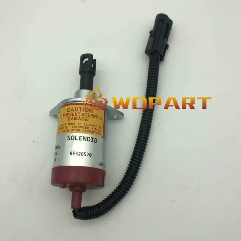 Wdpart Re526570 Stop Solenoid 12V For John Deere 2.4L 2.4 4024Tf Tf270 4024 3.0L 3.0 Engine 313 315 317 325 332 244J 304J Loader 2