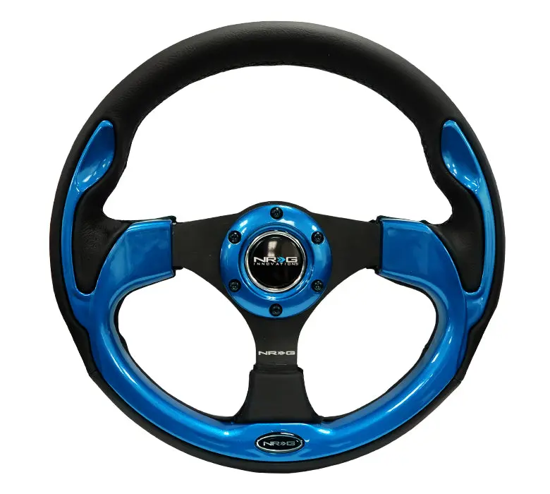 Nrg Steering Wheel - 320Mm Sport With Premium Leather & Blue Accents - Rst-001Bl 1