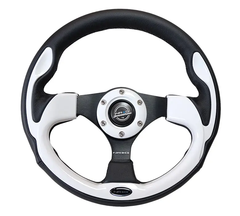 Nrg Steering Wheel: White-Trimmed 320Mm Mastery For Mini Trucks | Rst-001Wt 1