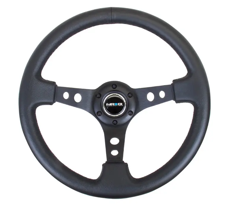 Nrg Steering Wheel - 350Mm Deep-Dish- Black Leather & Spoke - Rst-006Bk 1