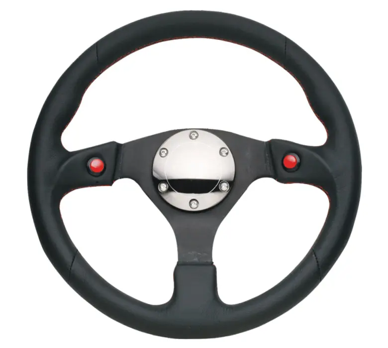 Nrg Steering Wheel -320Mm Luxe Leather Sport With Dual-T & Red Stitch - Rst-007R 1
