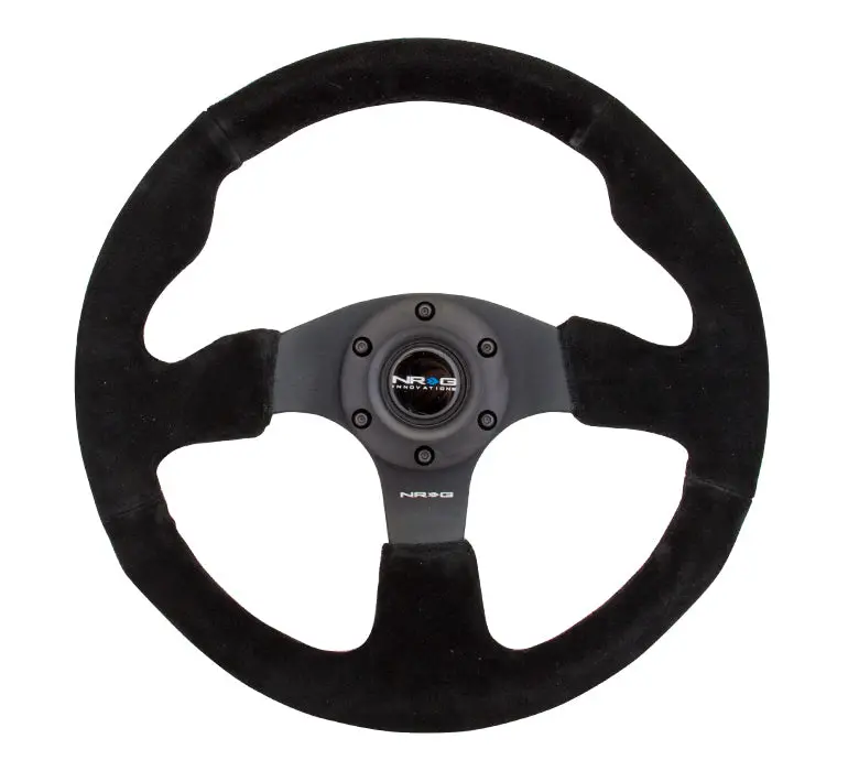 Nrg Steering Wheel - Reinforced - Suede Steering Wheel 320Mm W/ Black Stitch - Rst-012S 1