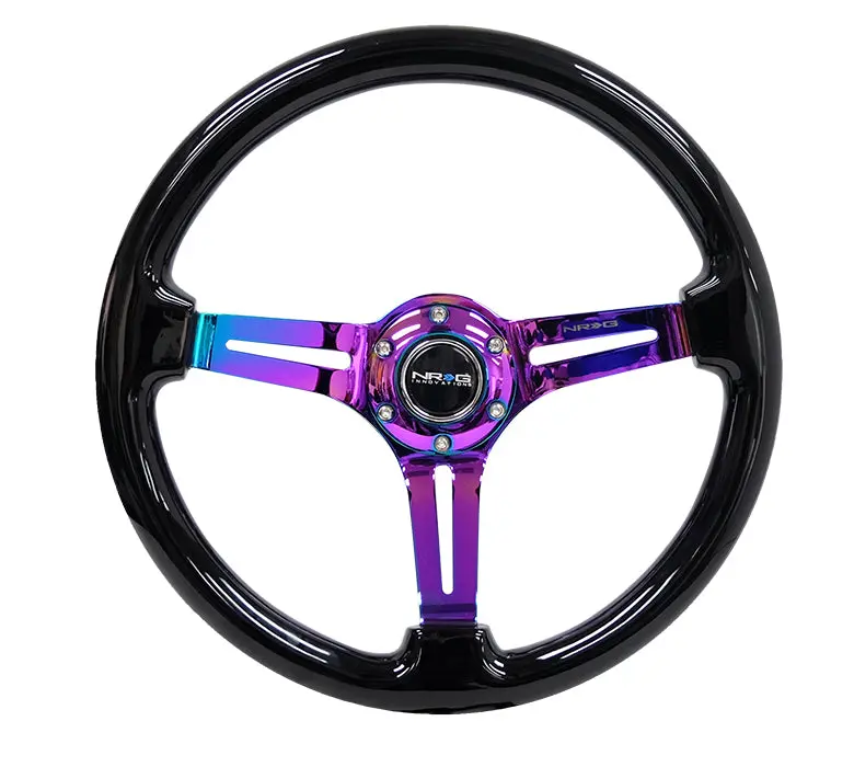 Nrg Steering Wheel - 350Mm Classic Neochrome & Black Wood Grain - Rst-018Bk-Mc 1