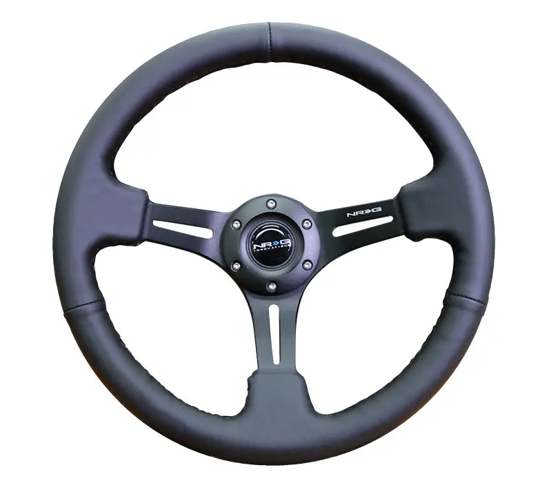 Nrg Steering Wheel - 350Mm Reinforced Sport - Black Leather & Elite Stitch - Rst-018R 1