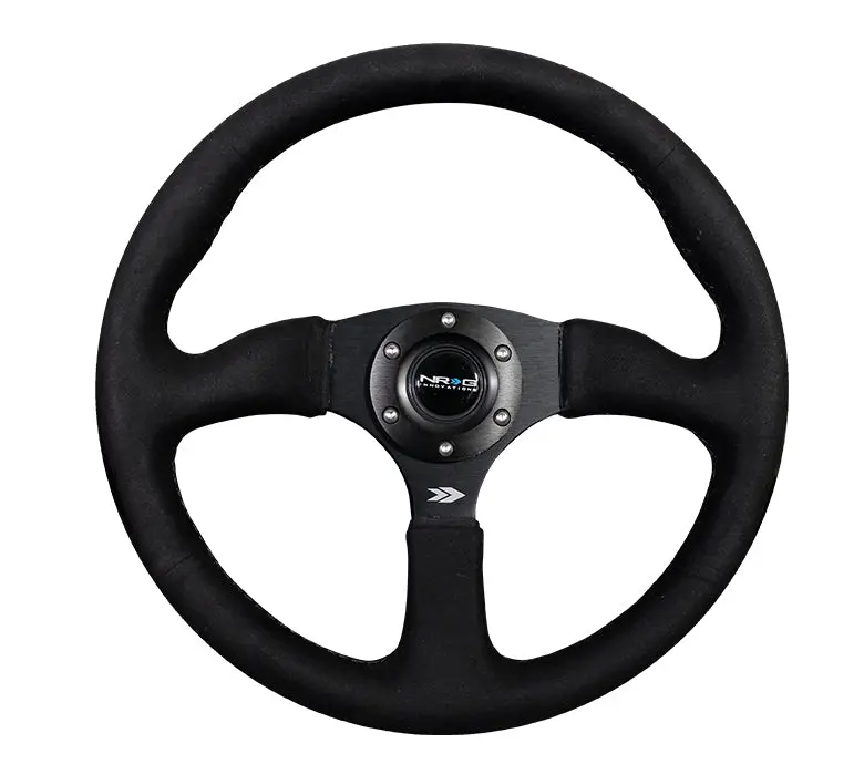 Nrg Steering Wheel - 350Mm Alcantara Steering Wheel - 2.5" Deep Dish, Matte Black 5Mm Spoke - Rst-023Mb-Sa 1