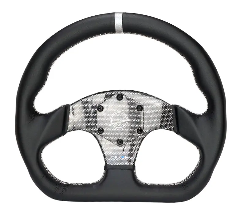 Nrg Steering Wheel - 320Mm Silver Carbon Flat-Bottom - Rst-024Cf/Sl 1