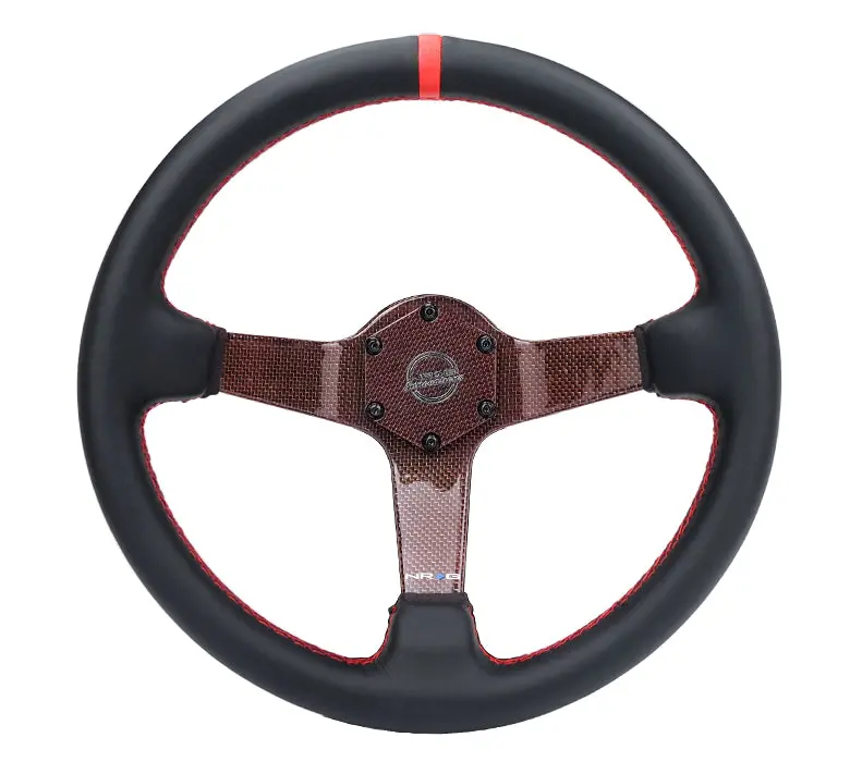 Nrg Steering Wheel - 350Mm Red Carbon Fiber & Leather - Rst-036Cf-Rd 1