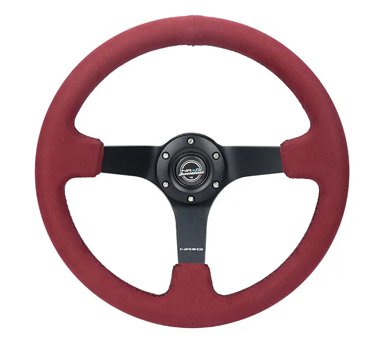 Nrg Steering Wheel - 350Mm Alcantara Burgundy - Matte Black Spoke & Black Stitch - Rst-036Mb-Bua 1