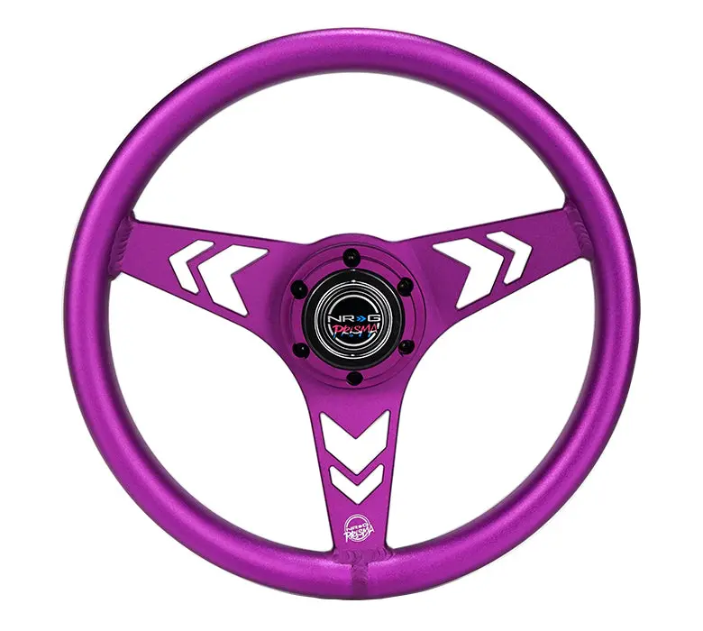Prisma 330Mm Aluminum Steering Wheel - Anodized Purple Arrow Cutout - Rst-070-Pp 1