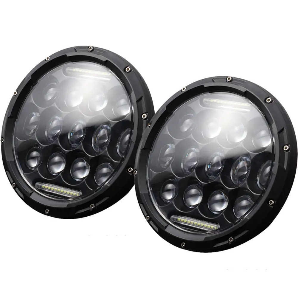 7" Round Led Headlights Without Halo 1