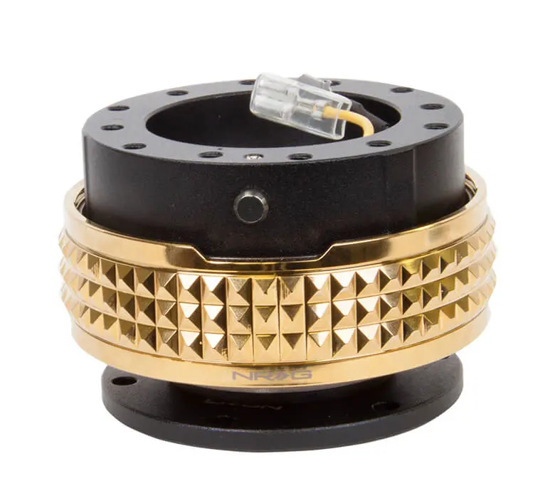 Nrg Quick Release Adapter - Black Body / Chrome Gold Pyramid Ring - 2.1 Pyramid Series - Srk-210Bk-Cg 1