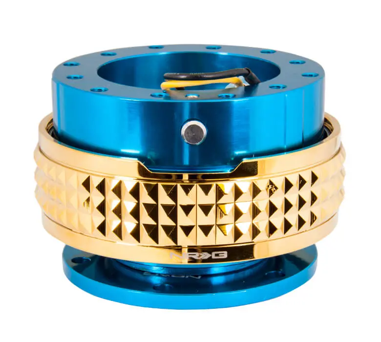 Nrg Quick Release - Blue Body / Chrome Gold Pyramid Ring - 2.1 Pyramid Series - Srk-210Bl-Cg 1