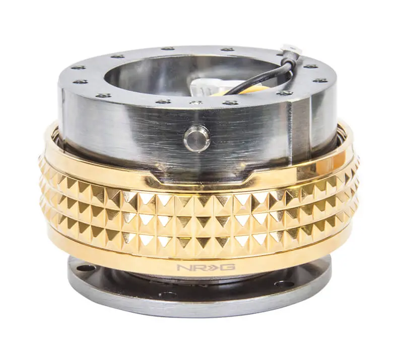 Nrg Quick Release Kit - Gunmetal Body / Chrome Gold Pyramid Ring - 2.1 Pyramid Series - Srk-210Gm-Cg 1