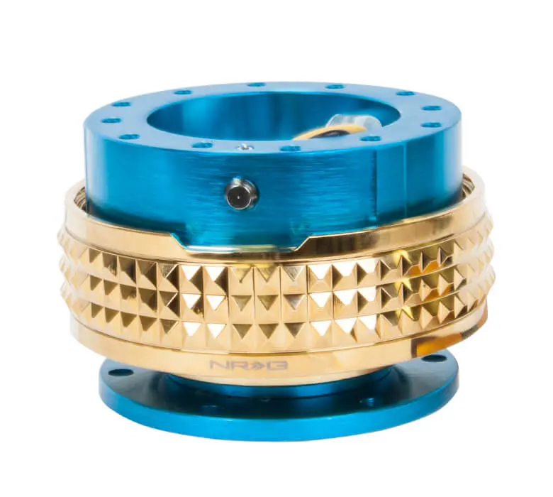 Nrg Quick Release - New Blue Body / Chrome Gold Pyramid Ring - 2.1 Pyramid Series - Srk-210Nb-Cg 1