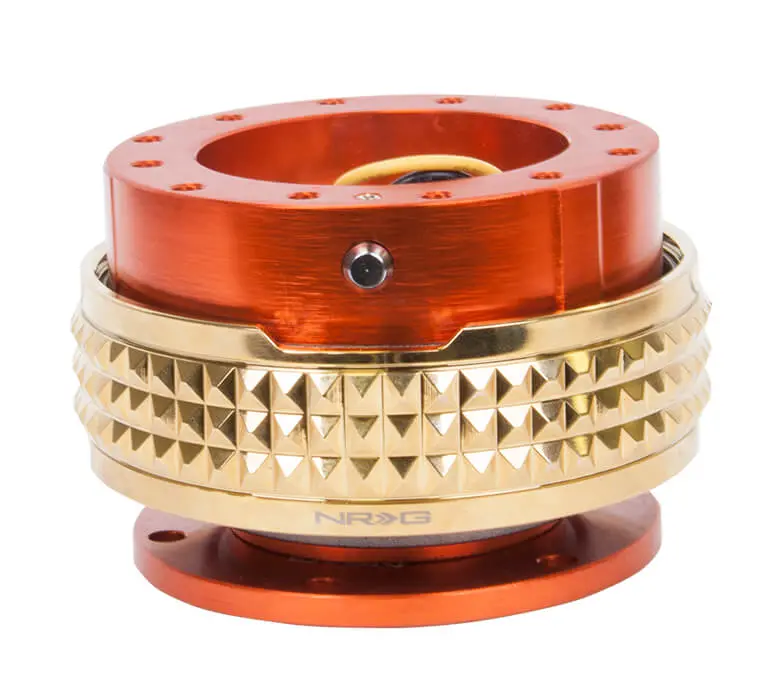 Nrg Quick Release Kit - Orange Body / Chrome Gold Pyramid Ring - 2.1 Pyramid Series - Srk-210Or-Cg 1