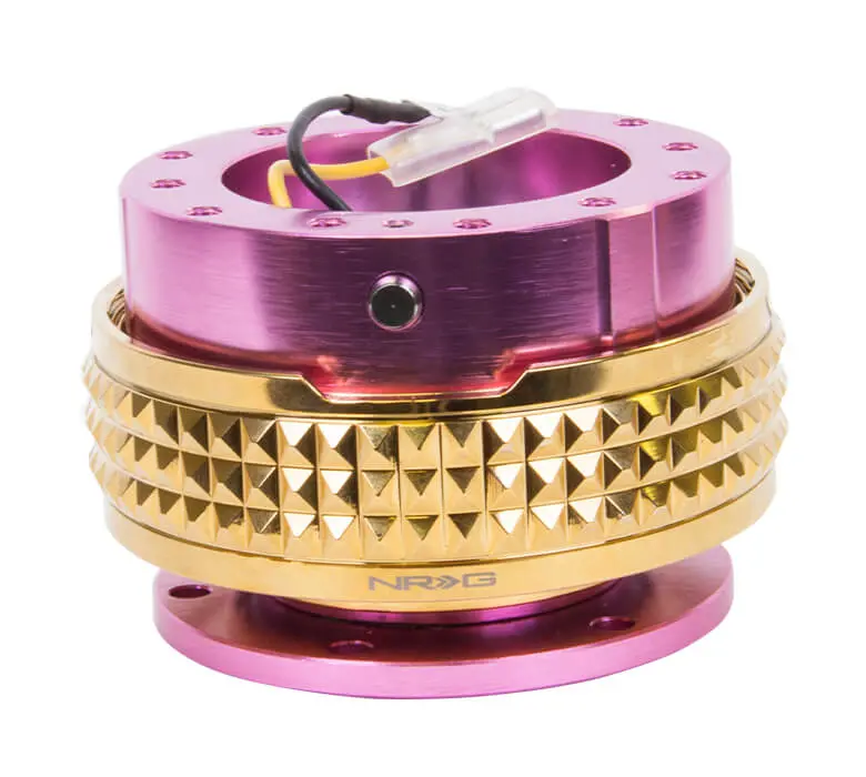 Nrg Quick Release Kit- Pink Body / Chrome Gold Pyramid Ring - 2.1 Pyramid Series - Srk-210Pk-Cg 1