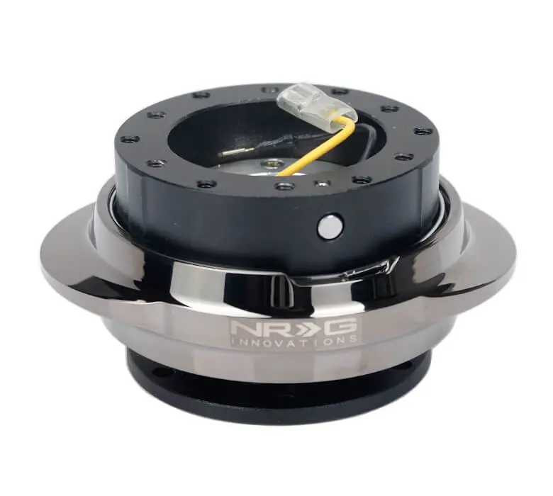 Nrg Quick Release Kit - Black Body / Shinny Black Chrome Oval Ring - 2.1 Pyramid Series - Srk-220Bkc 1