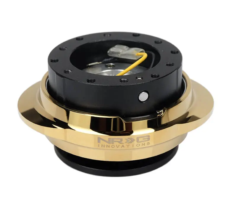 Nrg Quick Release Kit - Black Body / Shinny Chrome Gold Oval Ring - Gen 2.2 - Srk-220Bk/Cg 1