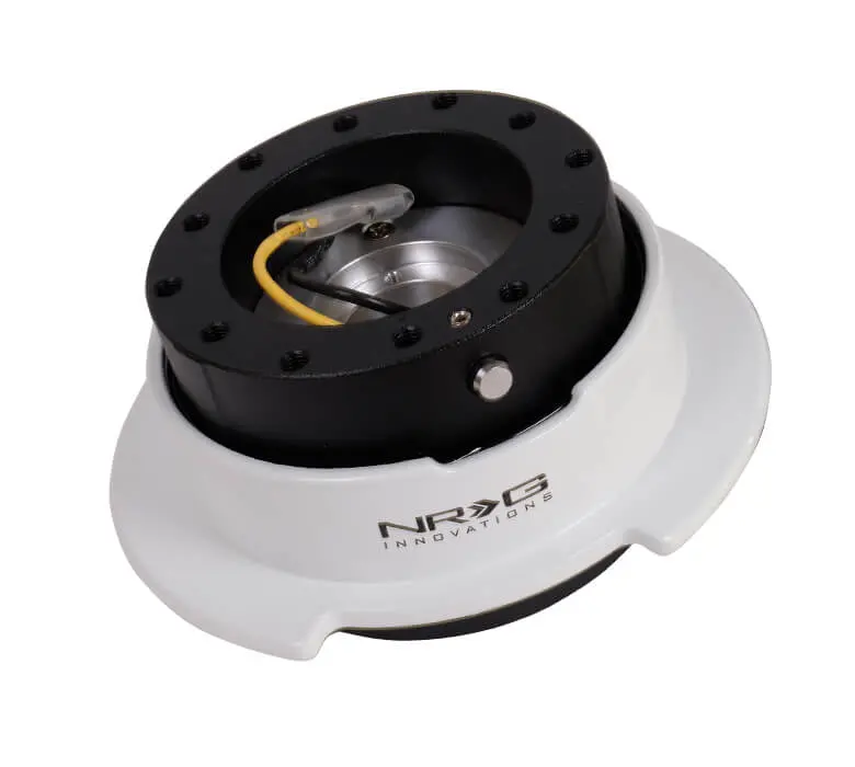 Nrg Quick Release Kit - Black Body Color / White Ring W/ Finger Grooves - Gen 2.5 - Srk-250Bk-Wt 1