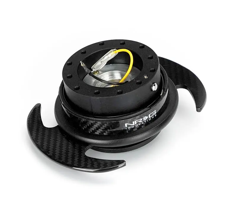 Nrg Quick Release - Black Body/Carbon Fiber Trim Ring W/ Carbon Fiber Handles - Gen 3.0 - Srk-650Cf-1 1