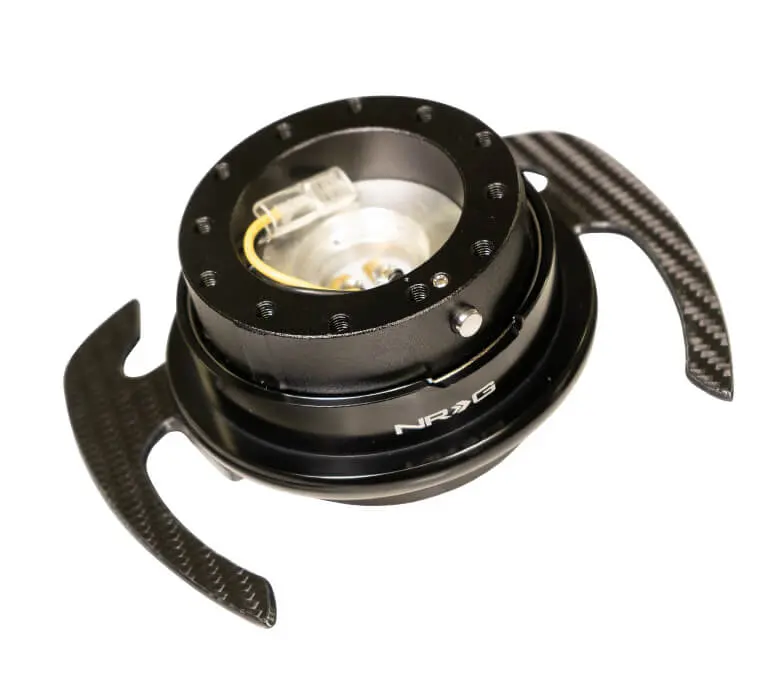 Nrg Quick Release - Black Body / Black Ring W/ Carbon Fiber Handles - Gen 4.0 - Srk-700Cf 1