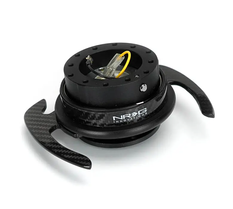 Nrg Quick Release - Black Body/Carbon Fiber Trim Ring W/ Carbon Fiber Handles - Gen 4.0 - Srk-700Cf-1 1