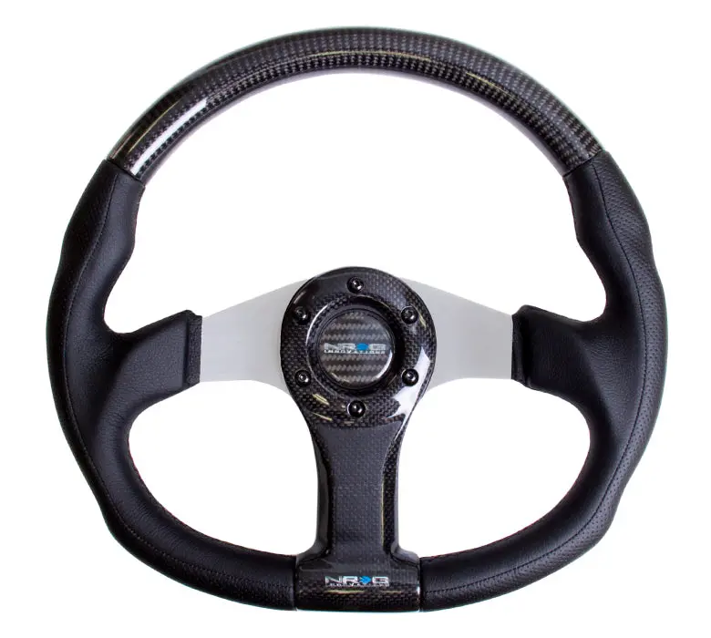 Nrg Steering Wheel - 350Mm Silver Oval Carbon Fiber - St-013Cfsl 1