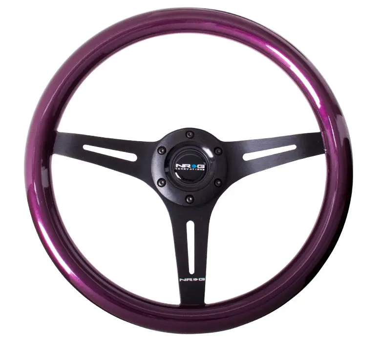 Nrg Steering Wheel - 350Mm Purple Pearl Wood - Black 3-Spoke Radiance - St-015Bk-Pp 1