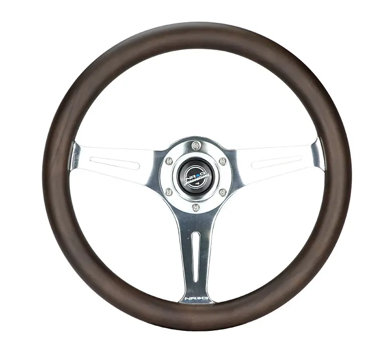 Nrg Steering Wheel - Oak Wood Grain 350Mm With Chrome Spokes - St-015Sl-Oak 1