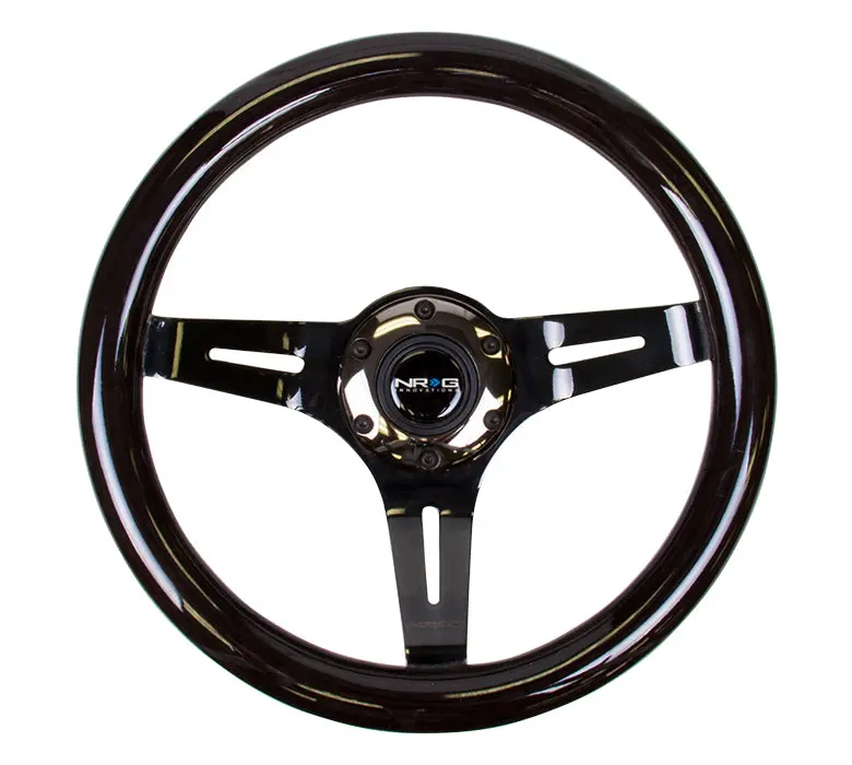 Nrg Steering Wheel 310Mm Classic Black Wood -  Black Chrome 3-Spoke - St-310Bk-Bk 1