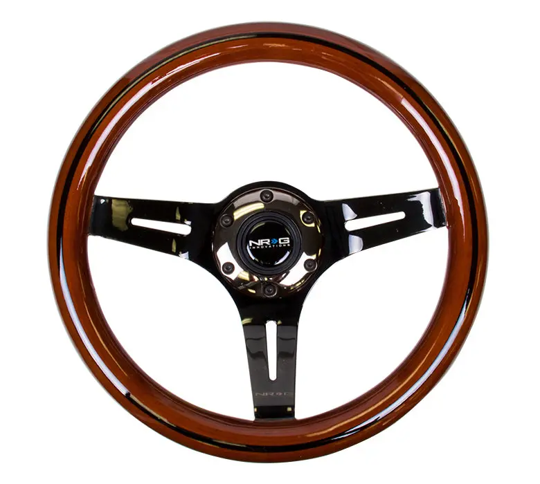 Nrg Steering Wheel - 310Mm Classic Dark Wood - Black Chrome & Line Inlay - St-310Brb-Bk 1