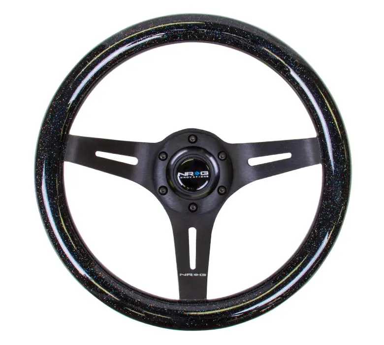Nrg Steering Wheel - 310Mm Sparkled Wood - Luxe Black Design - St-310Bsb-Bk 1