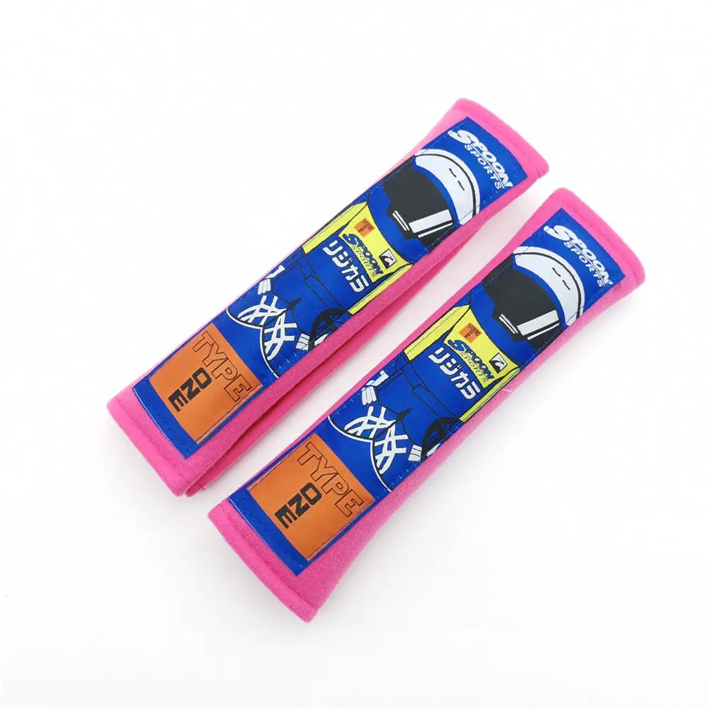 Racer Spoon Seat Belt Cover Set | Pink | Unrivaled Comfort & Style For Your Kei Truck 1