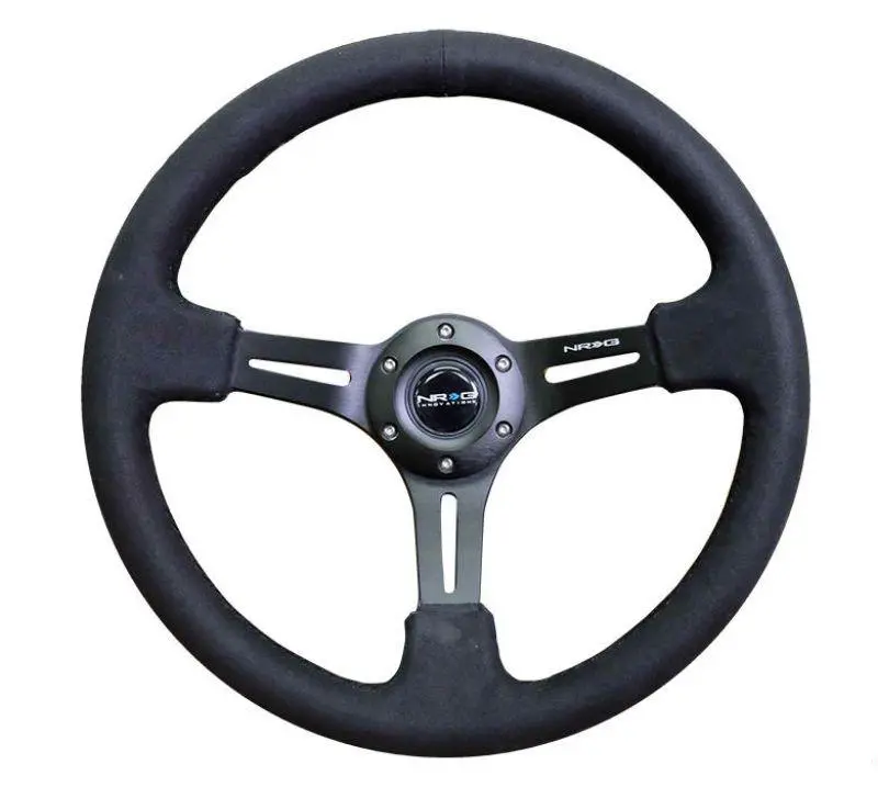 Nrg Steering Wheel - 350Mm Deep-Dish - Black Leather & Alcantara Stitch - Rst-018Sa 1